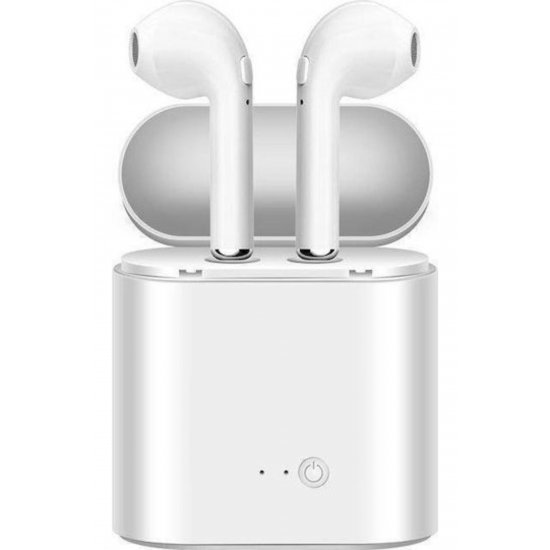 Ακουστικά I7 Mini-TWS Earbud Bluetooth Handsfree με θήκη φόρτισης Λευκή