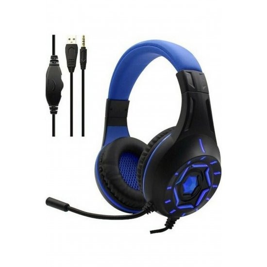 Over Ear Gaming Headset με σύνδεση 3,5mm Μπλε