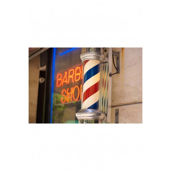 Λογότυπο Barber Shop, Barbershop Illuminated Advertising, Barber Pole, 88CM c Λογότυπο Barber Shop, Barbershop Illuminated Advertising, Barber Pole, 88CM c