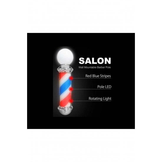 Λογότυπο Barber Shop, Barbershop Illuminated Advertising, Barber Pole, 88CM c Λογότυπο Barber Shop, Barbershop Illuminated Advertising, Barber Pole, 88CM c