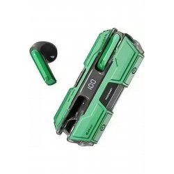 Q-E07 Earbud Bluetooth Handsfree ακουστικά με πράσινη θήκη φόρτισης