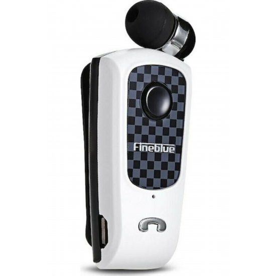 F Plus In-ear Bluetooth Handsfree Ακουστικό Πέτο Λευκό