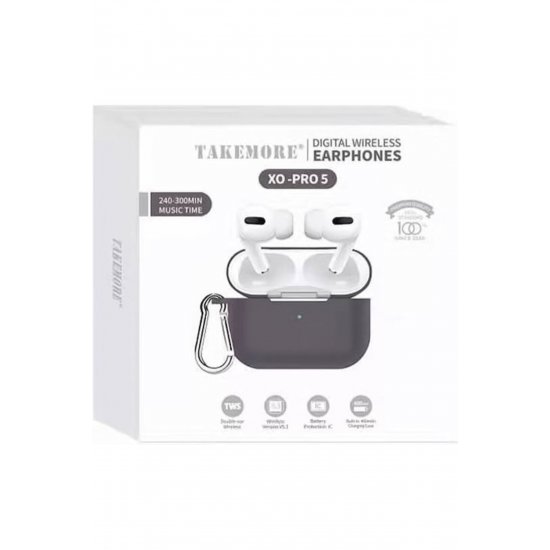Takemore XO-Pro 5 in-ear Bluetooth ακουστικά handsfree με μαύρη θήκη φόρτισης