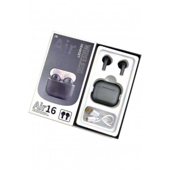 Ακουστικά ανοιχτής ακρόασης Bluetooth TWS Air16 με Μαύρη θήκη φόρτισης