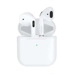 TWS Pro 4 in-ear Bluetooth ακουστικά handsfree με λευκή θήκη φόρτισης