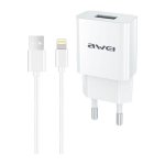 Φορτιστής με θύρα USB-A και καλώδιο Lightning Whites (C-832)