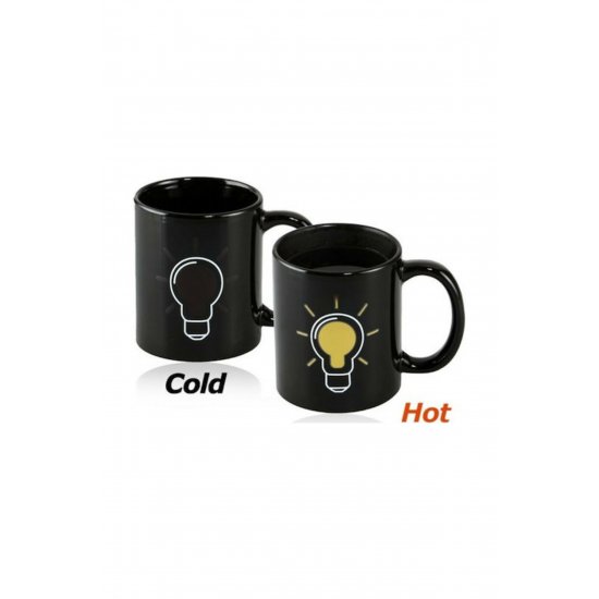 Φωτιστικό Heat Change Porcelain Κούπα Μαύρη 300ml