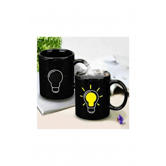 Φωτιστικό Heat Change Porcelain Κούπα Μαύρη 300ml