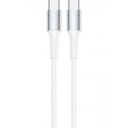 RC-198 Πλεγμένο καλώδιο USB 2.0 USB-C αρσενικό - USB-C 65W Λευκό 1m