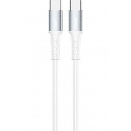 RC-198 Πλεγμένο καλώδιο USB 2.0 USB-C αρσενικό - USB-C 65W Λευκό 1m