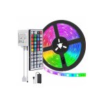 ΣΕΤ 2 RGB LED strip kit 5050 5m 60 LED/m, τηλεχειριστήριο υπερύθρων 44 πλήκτρων, προσαρμογέας 12V 6A
