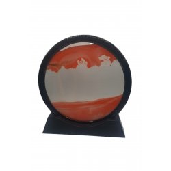 Γυάλινη 3D Sand Κλεψύδρα Σπίτι/Γραφείο, 18x19,5 cm, Ανοιχτό Κόκκινο/Μαύρο