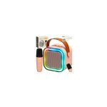 Σετ καραόκε μικρόφωνο με ηχείο Bluetooth USB ροζ LED
