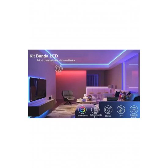 RGB LED Strip Kit με Τηλεχειριστήριο 300 LED Μήκος 5m 220V BS