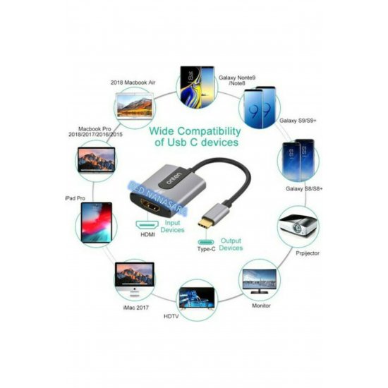 Μετατροπέας USB-C αρσενικό σε HDMI θηλυκό Γκρι 1τμχ TN-9587S