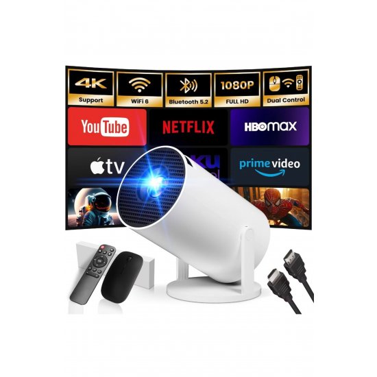 Έξυπνος προβολέας 4K Ultra HD – 260 ANSI, 9000 Lumens, Android TV 14, Wi-Fi, Bluetooth 5.0
