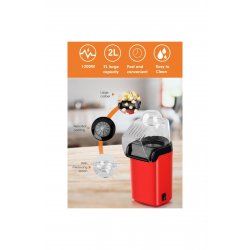 Παρασκευαστής ποπ κορν Stuffix®, 1200W, 220V, πλήρως αυτόματη, χωρητικότητα 2L, κόκκινο