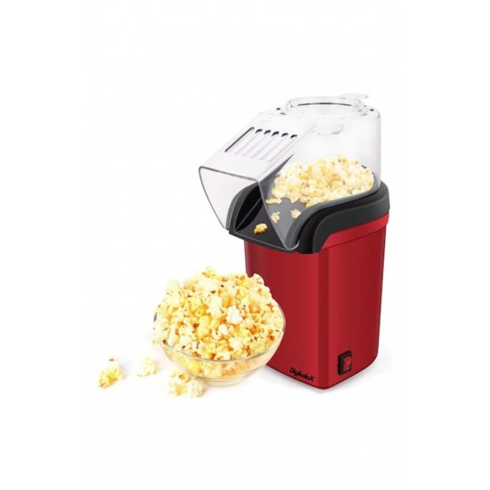 Stuffix® Hot Air Popcorn Maker, Χωρίς λάδι, 3 λεπτά, 1200 W, Κόκκινο