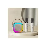 Φορητό ηχείο καραόκε με 2 μικρόφωνα, φώτα RGB LED, Bluetooth, ήχος υψηλής ποιότητας