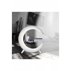 Λάμπα Moon RGB με Ξυπνητήρι, Φως & Ήχο, Ηχείο Bluetooth και Γρήγορο Ασύρματο Φορτιστή