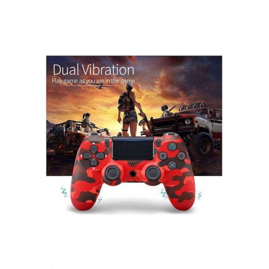 Doubleshock Wireless Gamepad για PS4 Red Camouflage