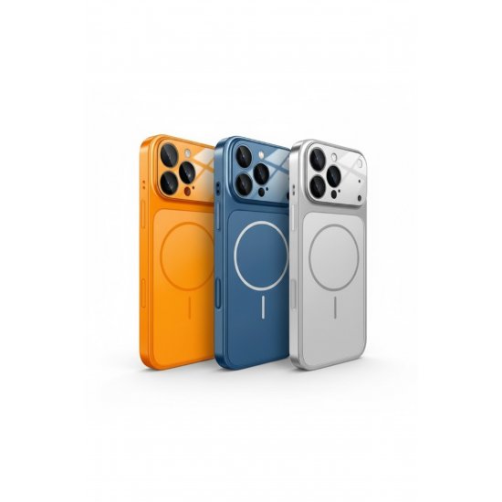 Θήκη MagSafe με GlassLook Back, Για iPhone 17 Pro Max, Premium Design, Ultra Slim, Πορτοκαλί