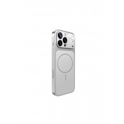 Θήκη MagSafe με GlassLook Back, Για iPhone 17 Pro Max, Premium Design, Ultra Slim, Ασημί