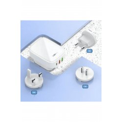 Ασύρματος φορτιστής με 2 θύρες εξόδου USB-A και θύρα εξόδου USB-C 32W Παροχή ισχύος Λευκό Q334 Ασύρματος φορτιστής με 2 θύρες εξόδου USB-A και θύρα εξόδου USB-C 32W Παροχή ισχύος Λευκό Q334