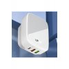 Ασύρματος φορτιστής με 2 θύρες εξόδου USB-A και θύρα εξόδου USB-C 32W Παροχή ισχύος Λευκό Q334
