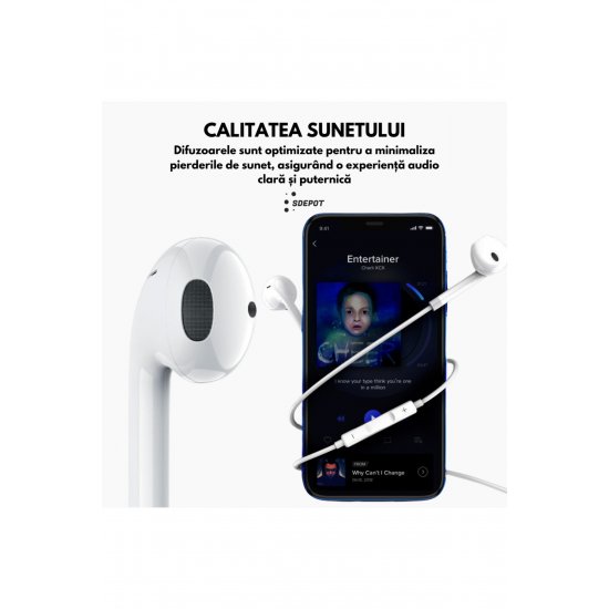 Ακουστικά SPOT Lightning, για iPhone 7/7Plus/8/8+/SE 2/X/XS/XR/XS MAX/11/11PRO/11PRO MAX, λευκό