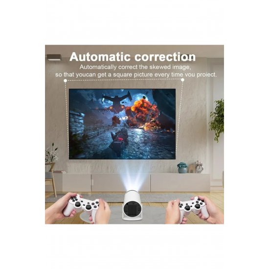 Φορητός βιντεοπροβολέας 4K Ultra HD, 2 Joysticks και παιχνίδια, WiFi, Bluetooth, Τηλεχειριστήριο