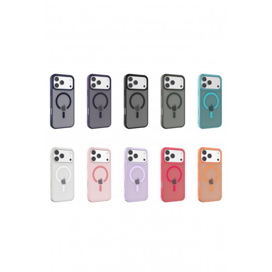 Ματ αντικραδασμική θήκη με MagSafe για iPhone 17 Pro Max, Ματ Πλάτη, Μαύρη