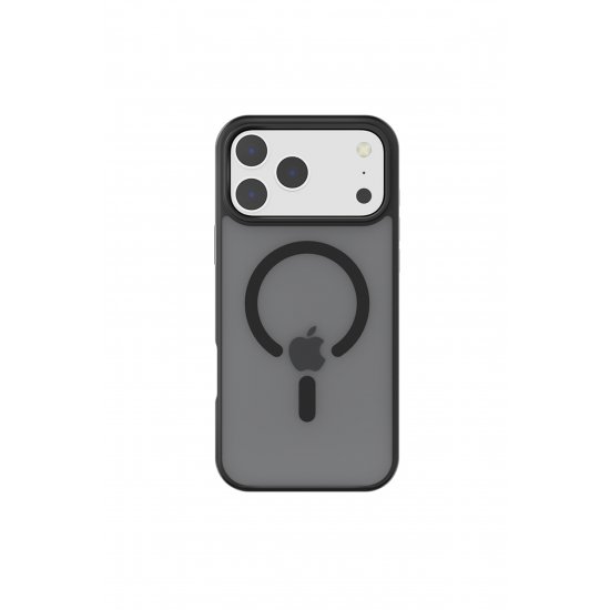 Ματ αντικραδασμική θήκη με MagSafe για iPhone 17 Pro Max, Ματ Πλάτη, Μαύρη
