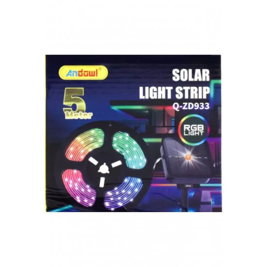 Πολύχρωμη λωρίδα LED Q ZD933 με ηλιακό και τηλεχειριστήριο 5 μέτρων