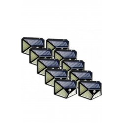 Σετ 10 ηλιακών λαμπτήρων LED, 100 LED, αισθητήρες κίνησης και φωτός, 3 λειτουργίες φωτισμού Σετ 10 ηλιακών λαμπτήρων LED, 100 LED, αισθητήρες κίνησης και φωτός, 3 λειτουργίες φωτισμού
