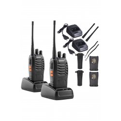 Σετ 2 σταθμών πομποδέκτη walkie-talkie, 16 προκαθορισμένα κανάλια στην περιοχή PMR, εμβέλεια 6 km