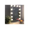 ® Καθρέφτης μακιγιάζ με 12 φώτα LED, ρυθμιζόμενα χρώματα, ζουμ 10X, συμπαγής βάση, 360°, λευκό