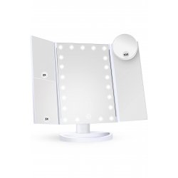 ® Καλλυντικός καθρέφτης με φωτισμό LED, 2X, 3X, 10X μεγέθυνση, Έλεγχος αφής, Λευκό