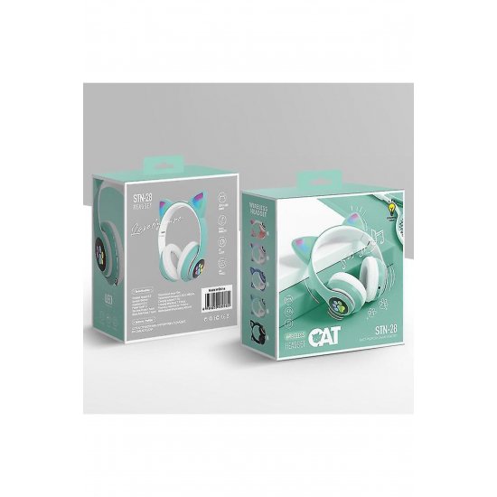 Ασύρματα ακουστικά Cat Ear, πτυσσόμενα Neo™ Soundy® STN-28 Mint Green