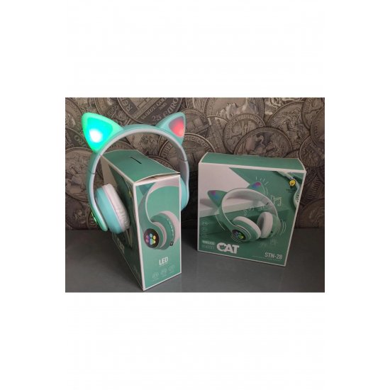 Ασύρματα ακουστικά Cat Ear, πτυσσόμενα Neo™ Soundy® STN-28 Mint Green