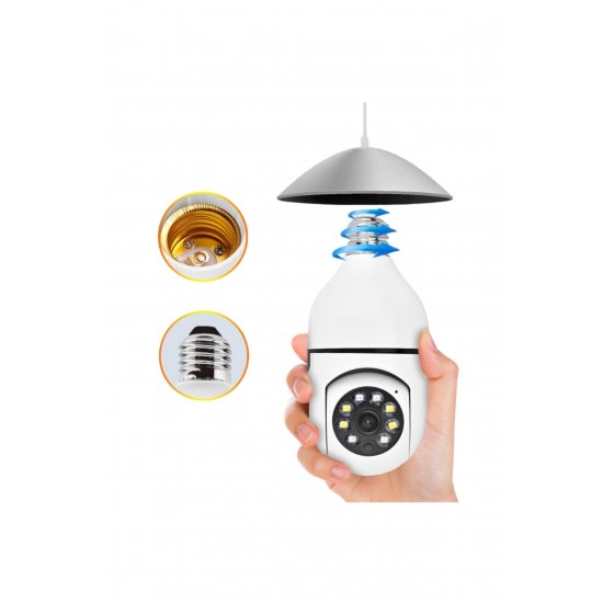 Κάμερα ασφαλείας WiFi 355° Οριζόντια 90° Κάθετη 1080p HD με μικρόφωνο και αμφίδρομο ήχο