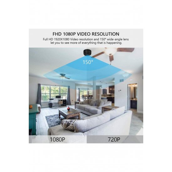 Μίνι ασύρματη κάμερα παρακολούθησης WiFi 1080p Full HD με μαγνητική βάση Neo™ Camy-Cam®