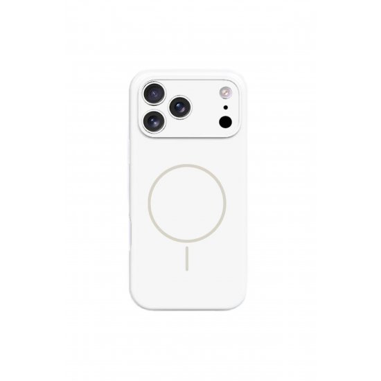 Θήκη Antishock Magsafe για iPhone 17 Pro Max, Προστασία κάμερας, Σιλικόνη, Λευκό