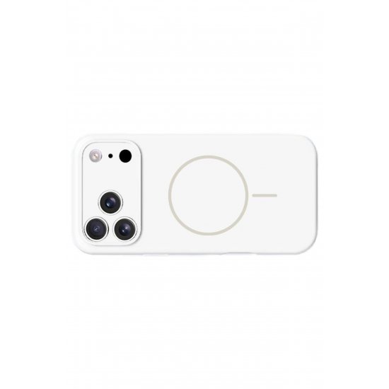 Θήκη Antishock Magsafe για iPhone 17 Pro Max, Προστασία κάμερας, Σιλικόνη, Λευκό