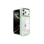 Γυάλινη πίσω θήκη για iPhone 17 Pro Max, Αντικραδασμική προστασία, Έγχρωμες άκρες, Ανοιχτό πράσινο