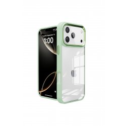 Γυάλινη πίσω θήκη για iPhone 17 Pro Max, Αντικραδασμική προστασία, Έγχρωμες άκρες, Ανοιχτό πράσινο