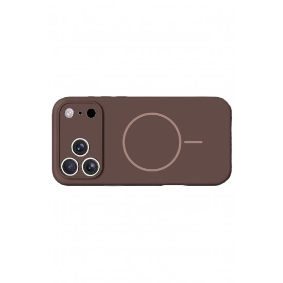 Θήκη Antishock Magsafe για iPhone 17 Pro Max, Προστασία κάμερας, Σιλικόνη, Καφέ