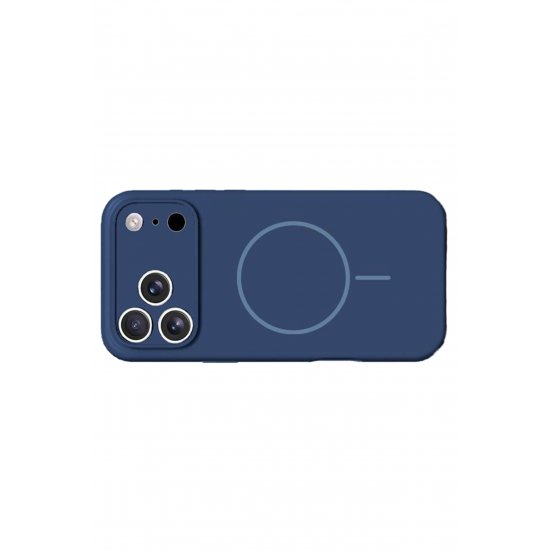 Θήκη Antishock Magsafe για iPhone 17 Pro, Προστασία κάμερας, Σιλικόνη, Σκούρο Μπλε
