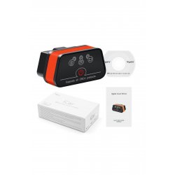 Διαγνωστικός ελεγκτής αυτοκινήτου OBD-II Bluetooth 4.0 με κουμπί ON/OFF (Μαύρο-Πορτοκαλί)
