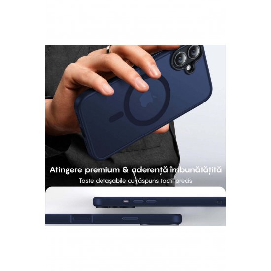 Husa Magsafe iPhone 16, Incarcare Wireless, Margini Ridicate, Slim, de Protectie, Σκούρο Μπλε Husa Magsafe iPhone 16, Incarcare Wireless, Margini Ridicate, Slim, de Protectie, Σκούρο Μπλε